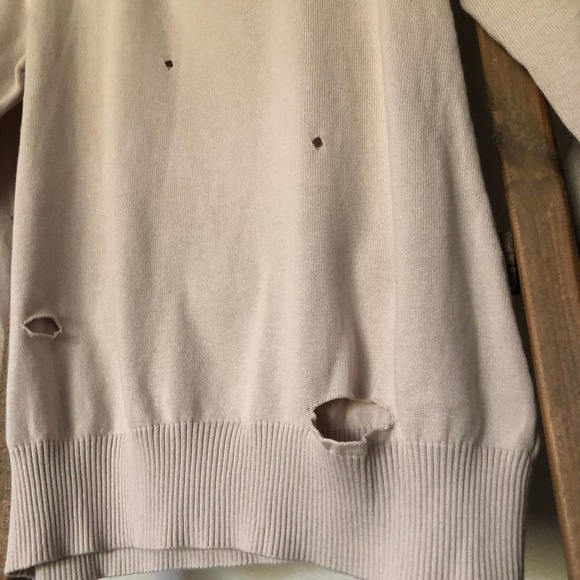 NWT Distressed Open-shoulder Sweater - Picture 2 of 4